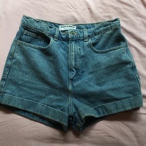 American Apparel High Waisted Jean Shorts